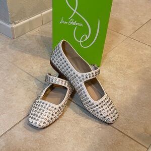 Sam Edelman White Flats with Silver Studs